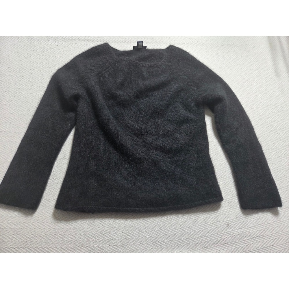 Ann Taylor Womens XL Black 100% Cashmere Sweater Crew Neck Long Sleeve Macau